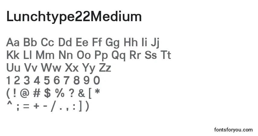Lunchtype22Medium-fontti – aakkoset, numerot, erikoismerkit