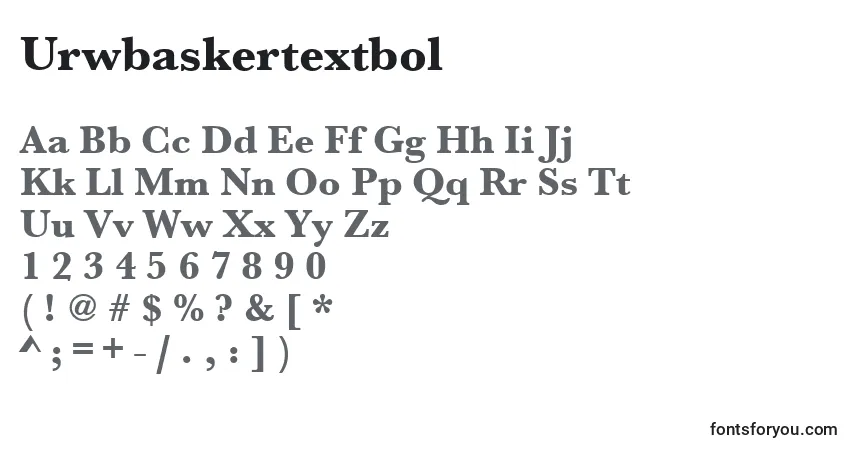 A fonte Urwbaskertextbol – alfabeto, números, caracteres especiais