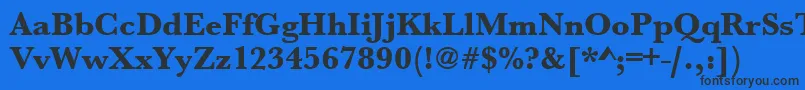 Urwbaskertextbol Font – Black Fonts on Blue Background