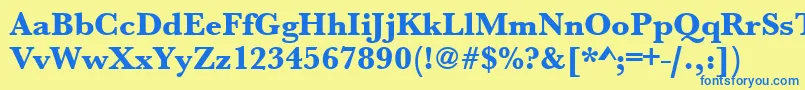 Urwbaskertextbol Font – Blue Fonts on Yellow Background