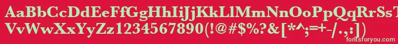 Urwbaskertextbol Font – Green Fonts on Red Background