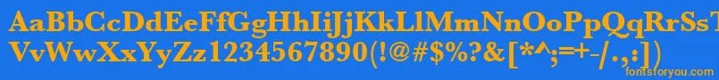 Urwbaskertextbol Font – Orange Fonts on Blue Background