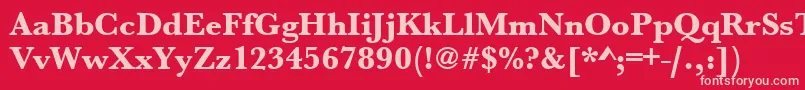 Urwbaskertextbol Font – Pink Fonts on Red Background