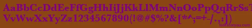 Urwbaskertextbol Font – Purple Fonts on Brown Background