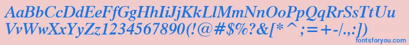 Dutch801SemiBoldItalicBt Font – Blue Fonts on Pink Background