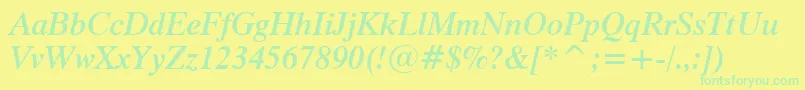 Dutch801SemiBoldItalicBt Font – Green Fonts on Yellow Background