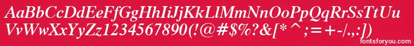 Dutch801SemiBoldItalicBt Font – White Fonts on Red Background