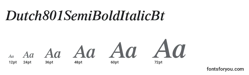 Dutch801SemiBoldItalicBt Font Sizes