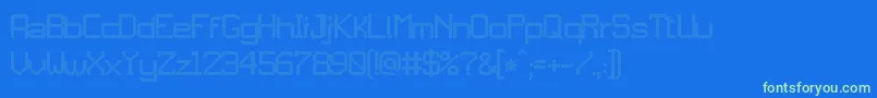 JdDigisquare Font – Green Fonts on Blue Background