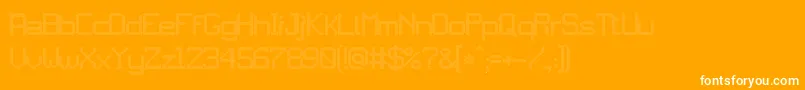 JdDigisquare-Schriftart – Weiße Schriften auf orangefarbenem Hintergrund