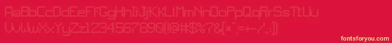 フォントJdDigisquare – 黄色の文字、赤い背景