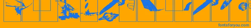 Surfbat Font – Blue Fonts on Orange Background