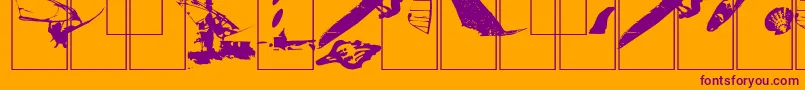 Surfbat Font – Purple Fonts on Orange Background
