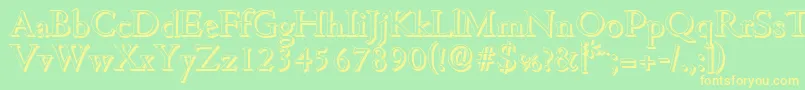 CambridgeshadowRegular Font – Yellow Fonts on Green Background