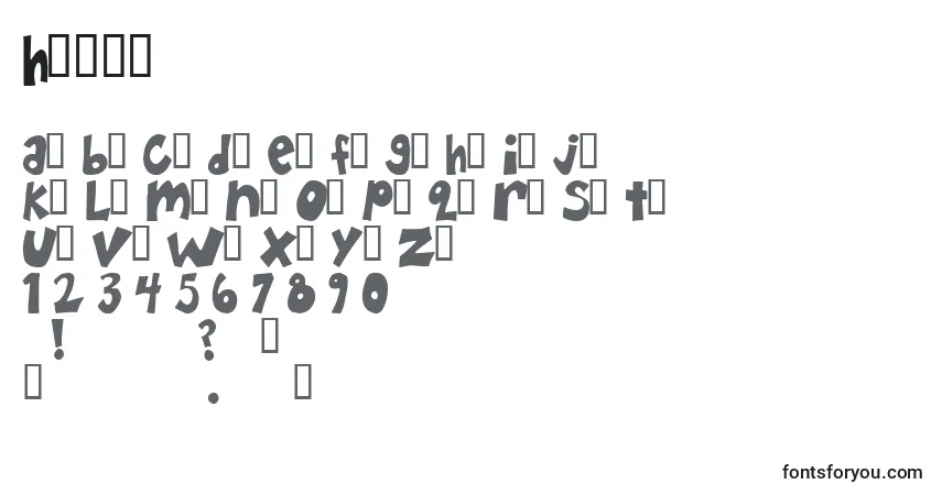 Schriftart Happh – Alphabet, Zahlen, spezielle Symbole