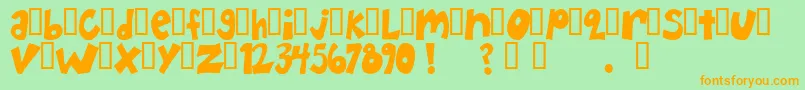 Happh Font – Orange Fonts on Green Background