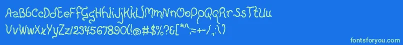 フォントEverlicious – 青い背景に緑のフォント