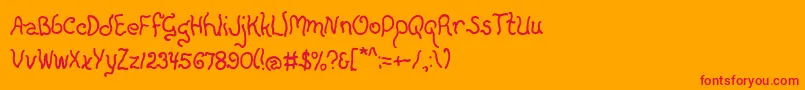 Everlicious Font – Red Fonts on Orange Background