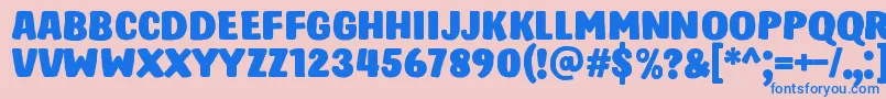 HastroRegular Font – Blue Fonts on Pink Background