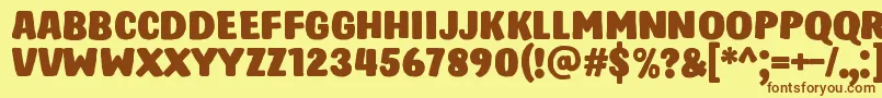 HastroRegular Font – Brown Fonts on Yellow Background