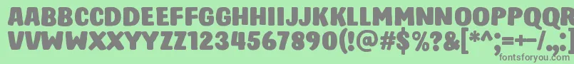 フォントHastroRegular – 緑の背景に灰色の文字