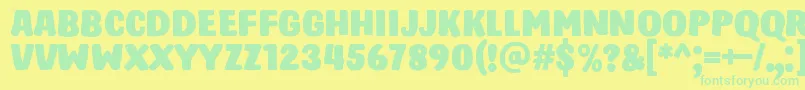 HastroRegular Font – Green Fonts on Yellow Background