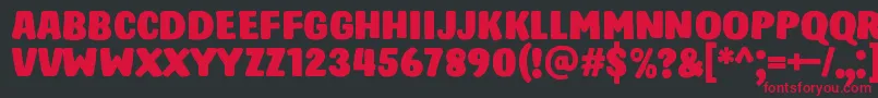 HastroRegular Font – Red Fonts on Black Background