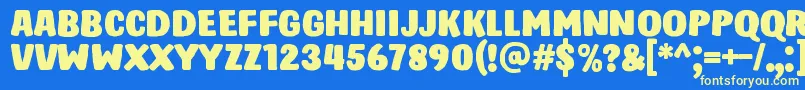 HastroRegular Font – Yellow Fonts on Blue Background