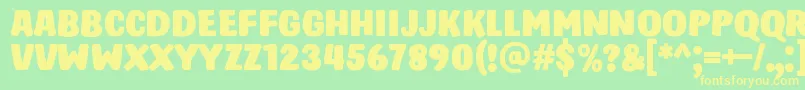 HastroRegular Font – Yellow Fonts on Green Background