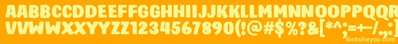 HastroRegular Font – Yellow Fonts on Orange Background