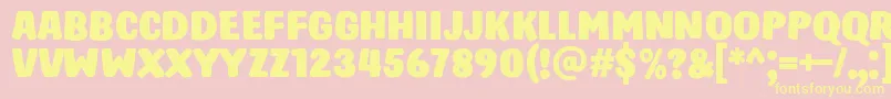 HastroRegular Font – Yellow Fonts on Pink Background