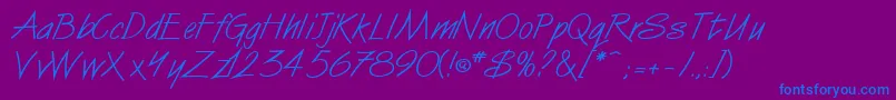 VanDijkitcNormal Font – Blue Fonts on Purple Background