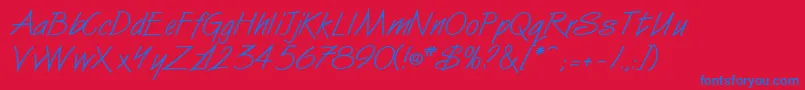 VanDijkitcNormal Font – Blue Fonts on Red Background