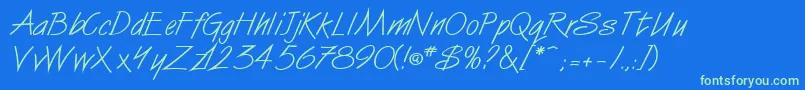 VanDijkitcNormal Font – Green Fonts on Blue Background