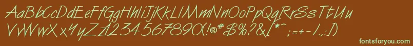 VanDijkitcNormal Font – Green Fonts on Brown Background