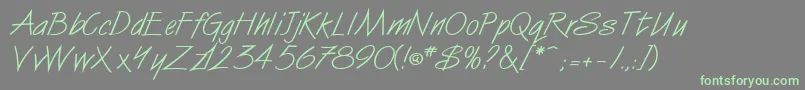 VanDijkitcNormal Font – Green Fonts on Gray Background