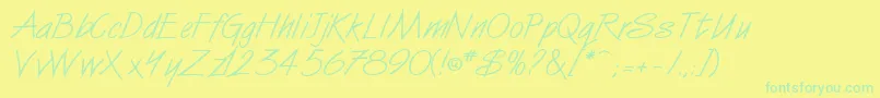 VanDijkitcNormal Font – Green Fonts on Yellow Background