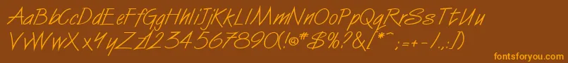 VanDijkitcNormal Font – Orange Fonts on Brown Background
