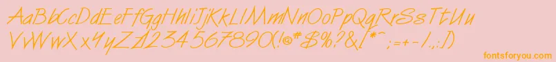 VanDijkitcNormal Font – Orange Fonts on Pink Background
