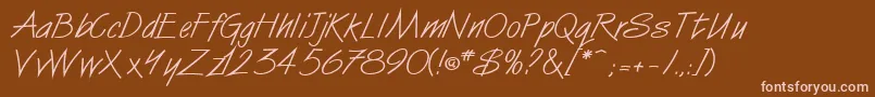 Fonte VanDijkitcNormal – fontes rosa em um fundo marrom