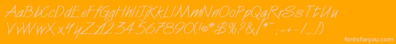 VanDijkitcNormal-Schriftart – Rosa Schriften auf orangefarbenem Hintergrund
