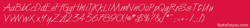 VanDijkitcNormal Font – Pink Fonts on Red Background
