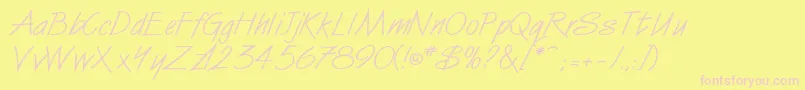 VanDijkitcNormal Font – Pink Fonts on Yellow Background