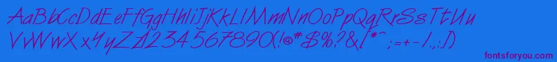 VanDijkitcNormal Font – Purple Fonts on Blue Background