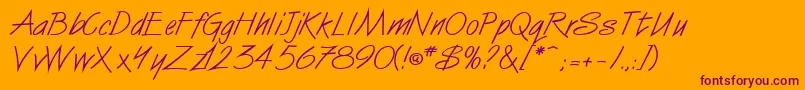 VanDijkitcNormal Font – Purple Fonts on Orange Background