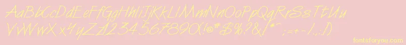 VanDijkitcNormal Font – Yellow Fonts on Pink Background