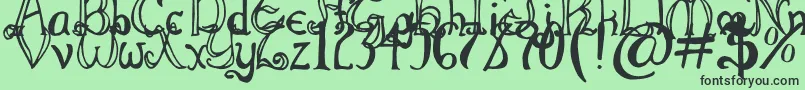 ThrorianFormal Font – Black Fonts on Green Background