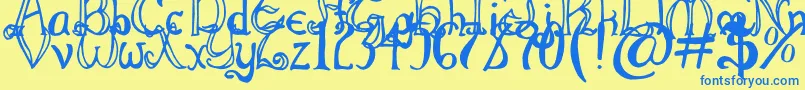 ThrorianFormal Font – Blue Fonts on Yellow Background