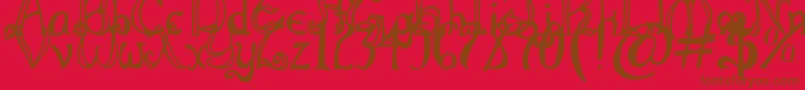 ThrorianFormal Font – Brown Fonts on Red Background