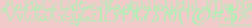 ThrorianFormal Font – Green Fonts on Pink Background